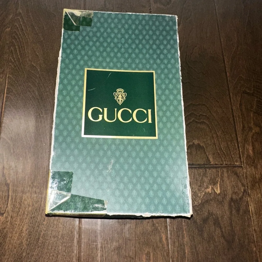Vintage Gucci Black Suede Low Heel Pumps Made in Italy with Original Box Size 8